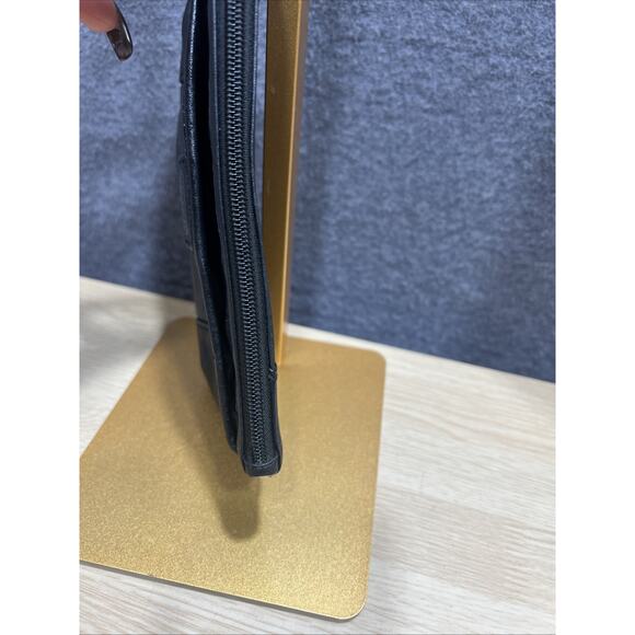 Coach Park Medium Black Leather Wristlet Wallet Card Holder 2 Compartment - Picture 7 of 13